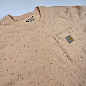 Carhartt T Shirt medium Orange Speckled Loose Fit Short Sleeve K87Q60 Large Tall